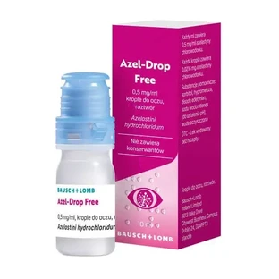 Azel-Drop Free, 0,5 мг/мл, очні краплі, 10 мл, флакон.