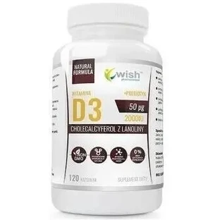Wish Вітамін D3 2000 МО + ПРЕБІОТИК 120 капсул