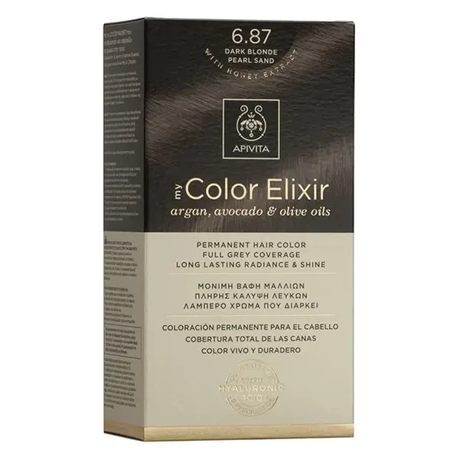Apivita | My Color Elixir — стійка фарба для волосся № 6.87 «Темно-перламутровий бежевий блонд» | 50 мл: ціни та характеристики