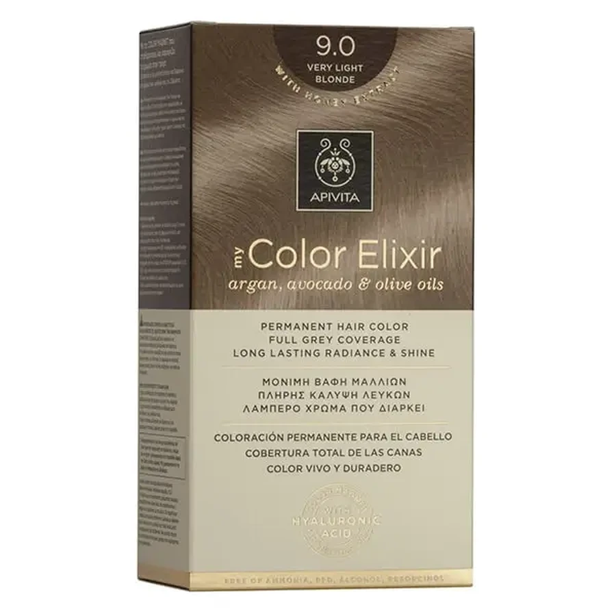 Apivita | My Color Elixir Перманентная краска для волос № 9.0 «Очень светлый блонд» | 50 мл: цены и характеристики