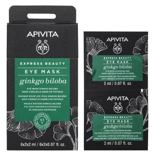 Apivita | Маска для очей Express Beauty проти темних кіл та ознак втоми з гінкго білоба | 2x2 мл