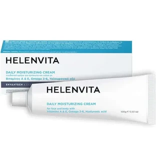 Helenvita | Увлажняющий крем для ежедневного ухода | Увлажняющий крем для лица и тела с витаминами А, Е, омега-3 и 6 и гиалуроновой кислотой | 100 г