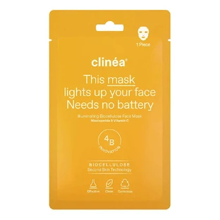 Clinea | Осветляющая маска для лица из биоцеллюлозы для придания сияния | 1 шт.
