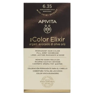 Apivita | My Color Elixir — стойкая краска для волос № 6.35 «Темно-медовый блонд» | 50 мл