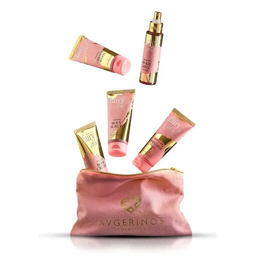 Avgerinos Cosmetics | Акционная подарочная сумка «Fairy Dust»: набор средств для ухода за телом, включающий скраб для тела, гель для душа и мыло. Крем для тела | 1 набор: цены и характеристики
