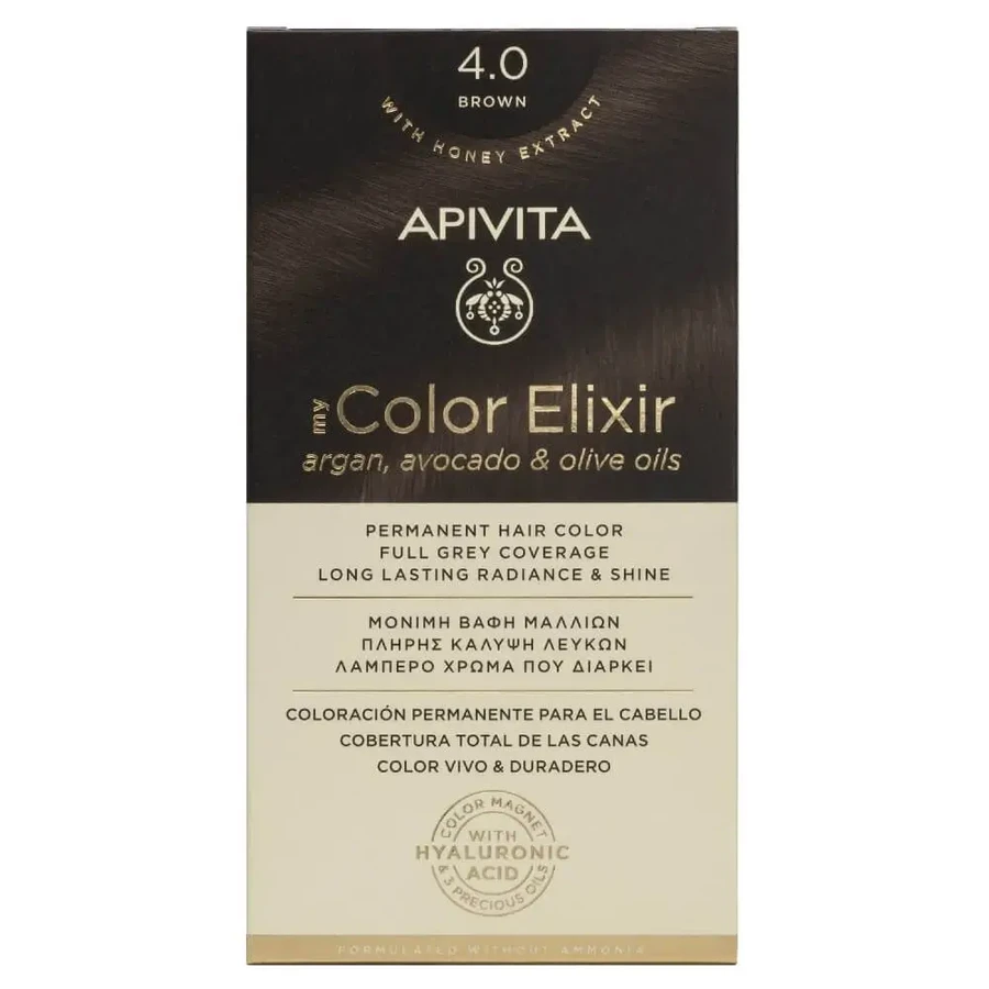 Apivita | My Color Elixir — постоянная краска для волос № 4.0 «Натуральный коричневый» | 50 мл: цены и характеристики