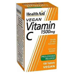 Health Aid | Вітамін С із пролонгованим вивільненням 1500 мг | Вітамін С — харчова добавка | 100 таблеток