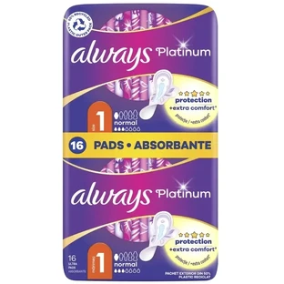Always | Гігієнічні серветки Platinum Ultra Normal з крильцями №1 | 16 шт.
