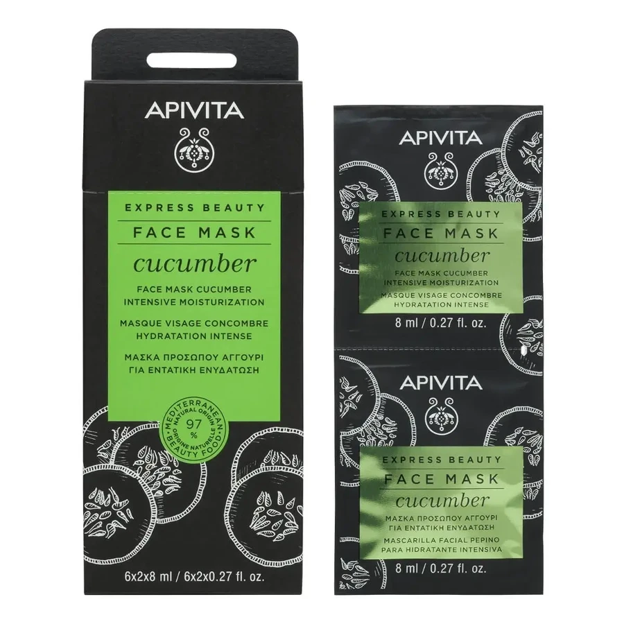 Apivita | Express Beauty | Маска для лица с огурцом для интенсивного увлажнения | 2x8 мл: цены и характеристики