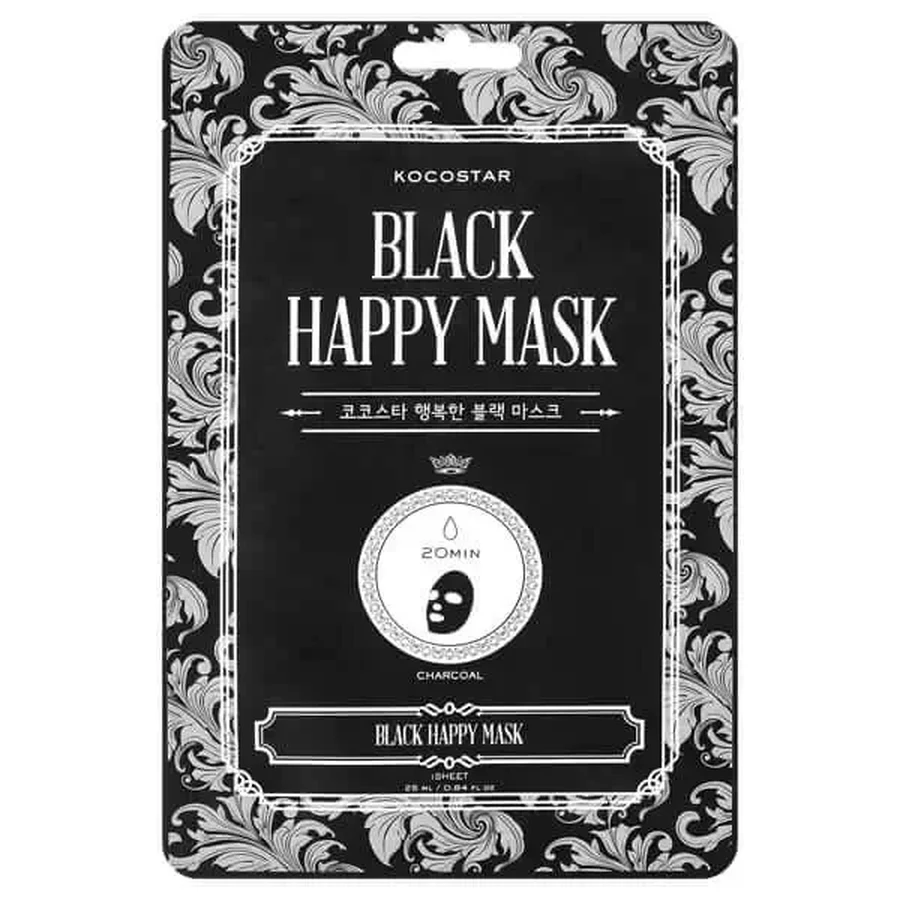 Kocostar | Black Happy Mask — очищающая маска для лица с углём | 1 шт.: цены и характеристики