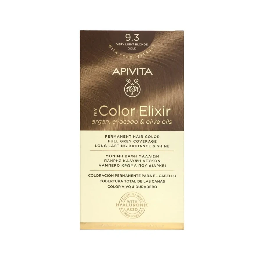 Apivita | My Color Elixir Перманентная краска для волос № 9.3 «Очень светлый медовый блонд» | 50 мл: цены и характеристики