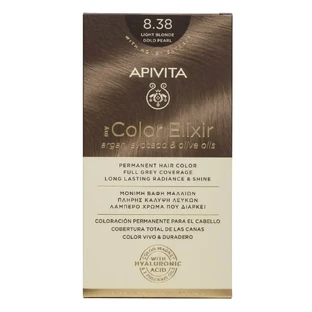 Apivita | My Color Elixir — стойкая краска для волос № 8.38 «Светло-бежевый с жемчужным оттенком» | 50 мл