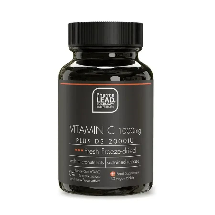 Pharmalead | Black Range Вітамін С 1000 мг плюс D3 2000 МО | 30 рослинних капсул: ціни та характеристики