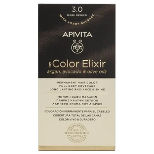 Apivita | My Color Elixir — перманентная краска для волос № 3.0, тёмно-коричневый | 50 мл