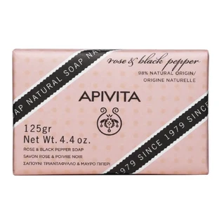 Apivita | Натуральное мыло с розами и натуральное мыло с розами Apivita с черным перцем для борьбы с целлюлитом для тела и ухода за телом и руками | 125 г
