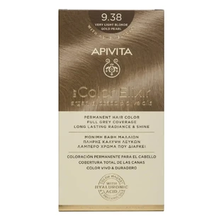 Apivita | My Color Elixir — перманентна фарба для волосся № 9.38 «Блондинка, дуже світлий бежевий перламутровий» | 50 мл