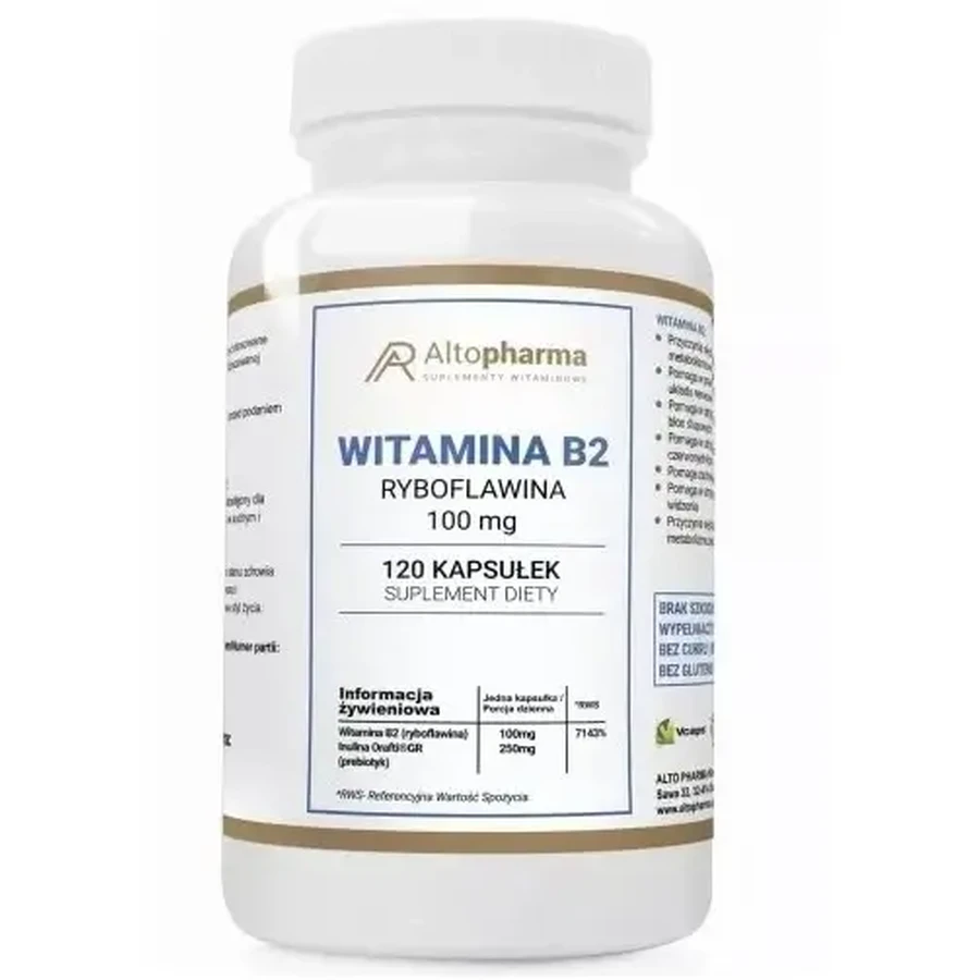 Altopharma Витамин B2 100 мг Рибофлавин 120 капсул: цены и характеристики