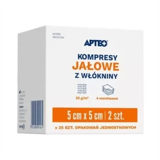 APTEO Стерильные компрессы из нетканого материала 5 x 5 см, 25 упаковок по 2 штуки