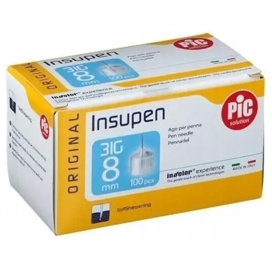 PIC Insupen Иглы для шприц-ручек 31G 8 мм, 100 штук: цены и характеристики