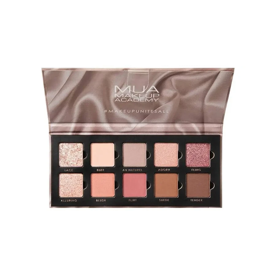 MUA | Палітра з 10 відтінків тіней для повік Silk Nudes | 11 г: ціни та характеристики