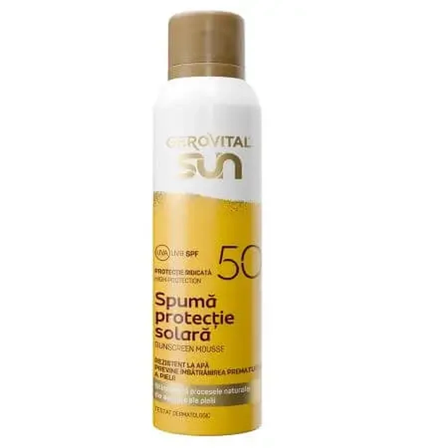 Пенка для тела с солнцезащитным фактором SPF 50 «Sun», 150 мл, Gerovital: цены и характеристики