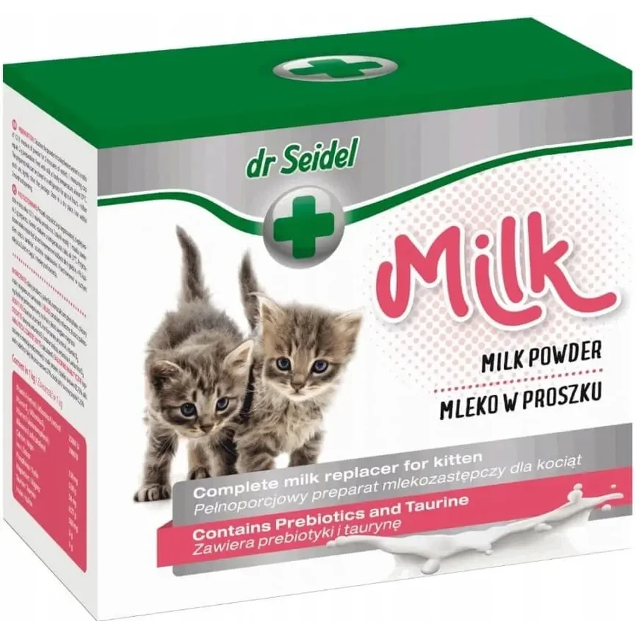 Dr Seidel Milk — сухе молоко для кошенят із пляшкою, 200 г: ціни та характеристики