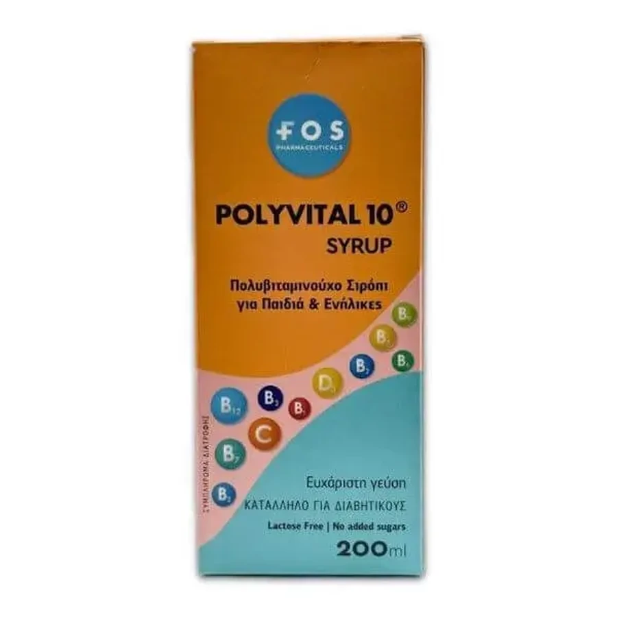 FOS | Polyvital 10, сироп с комплексом витаминов для поддержания энергии и иммунитета | 200 мл: цены и характеристики