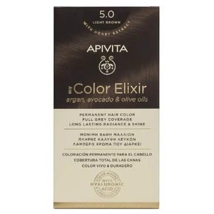 Apivita | My Color Elixir Перманентная краска для волос № 5.0 Светло-коричневый | 50 мл