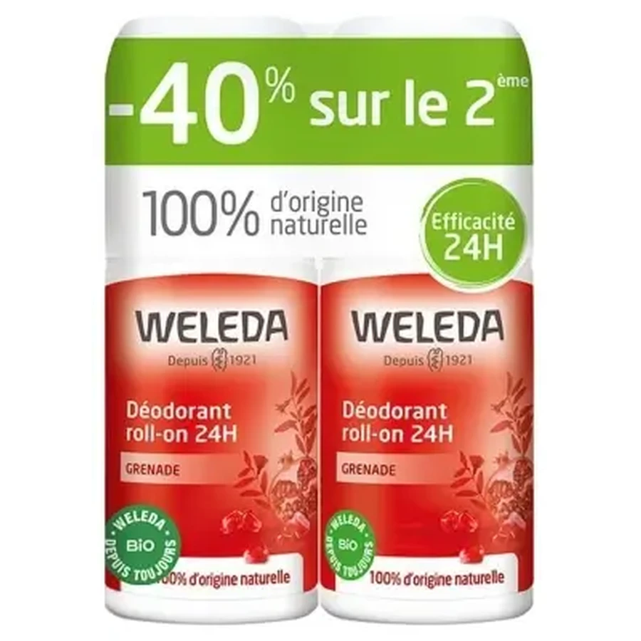 Дезодорант-ролик Weleda з гранатом, 24 години, упаковка з 2 штук (2 × 50 мл): ціни та характеристики