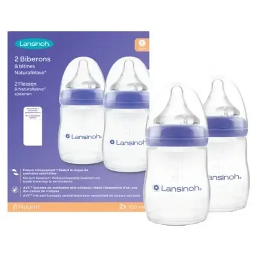 Lansinoh Natural Wave, 2 бутылочки, с 1 месяца, 160 мл: цены и характеристики
