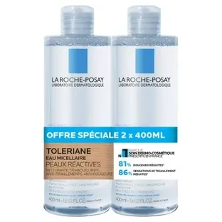 Мицеллярная вода Tolériane от La Roche-Posay, упаковка из 2 флаконов (по 400 мл каждый)