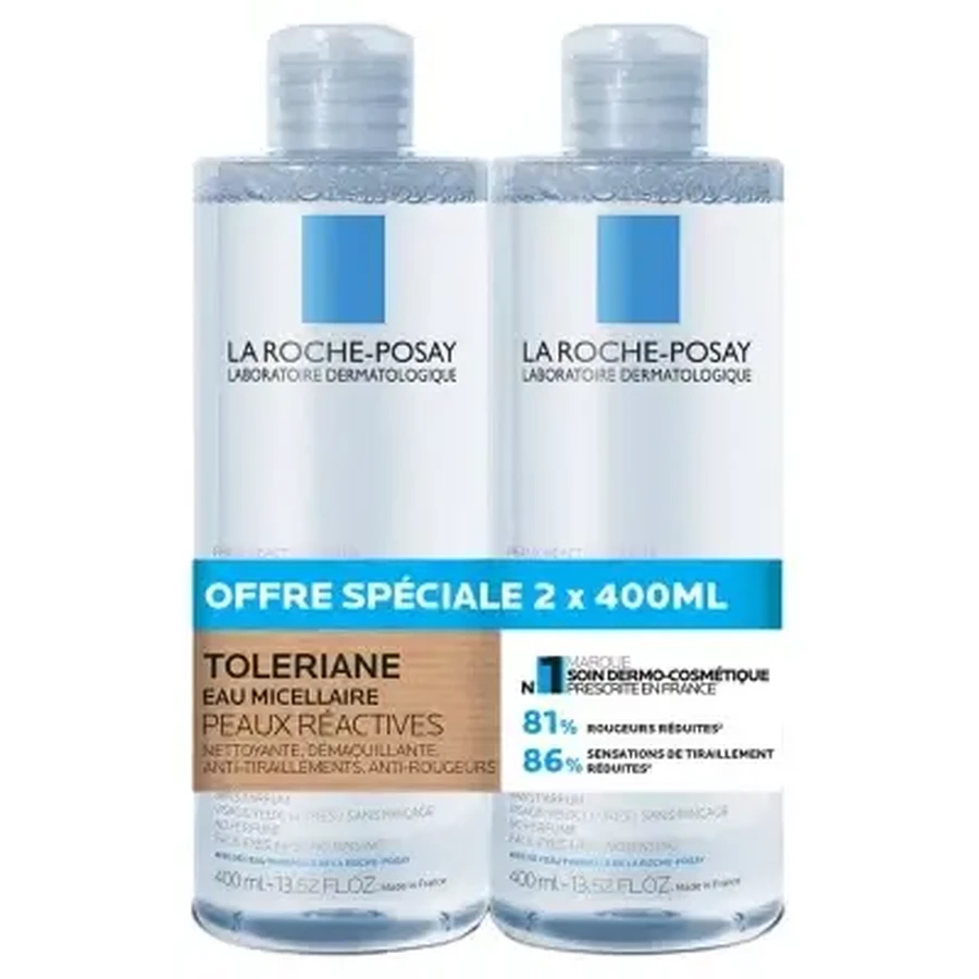 Мицеллярная вода Tolériane от La Roche-Posay, упаковка из 2 флаконов (по 400 мл каждый): цены и характеристики