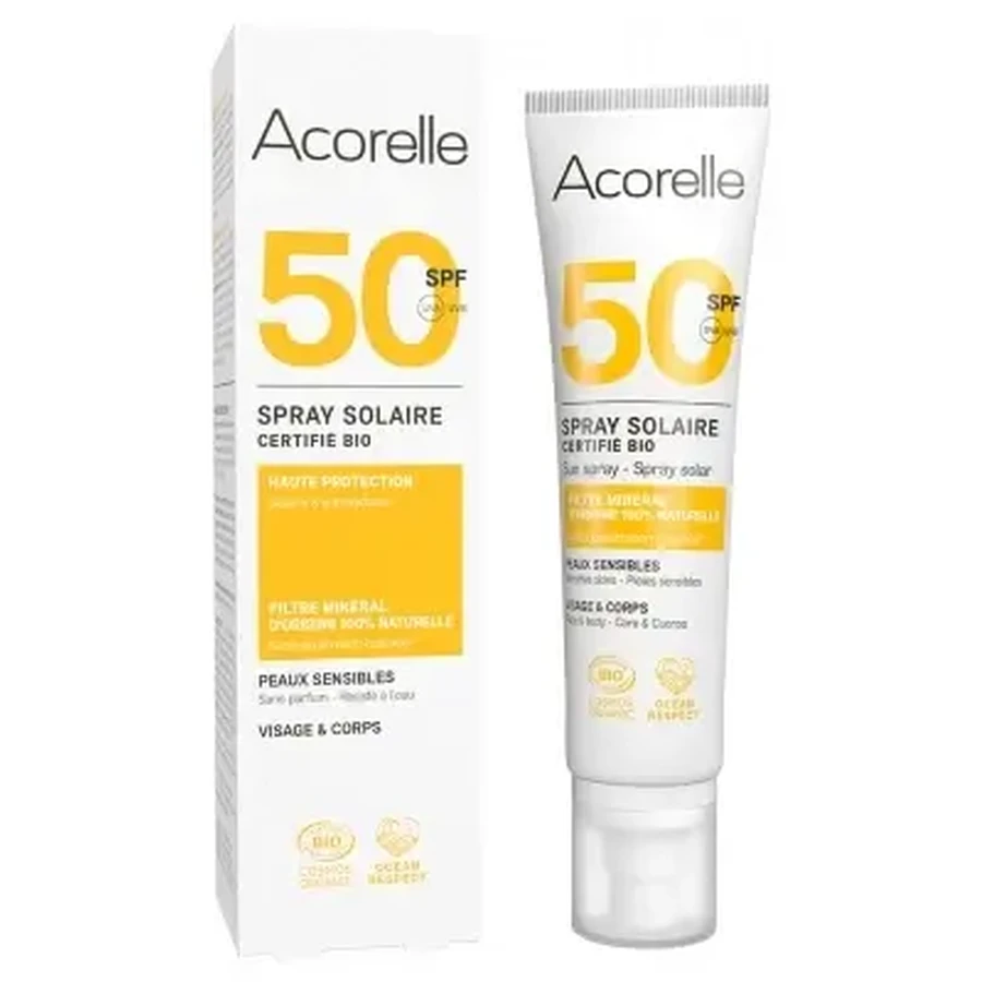 Acorelle Органический солнцезащитный крем-спрей SPF 50, 100 мл: цены и характеристики