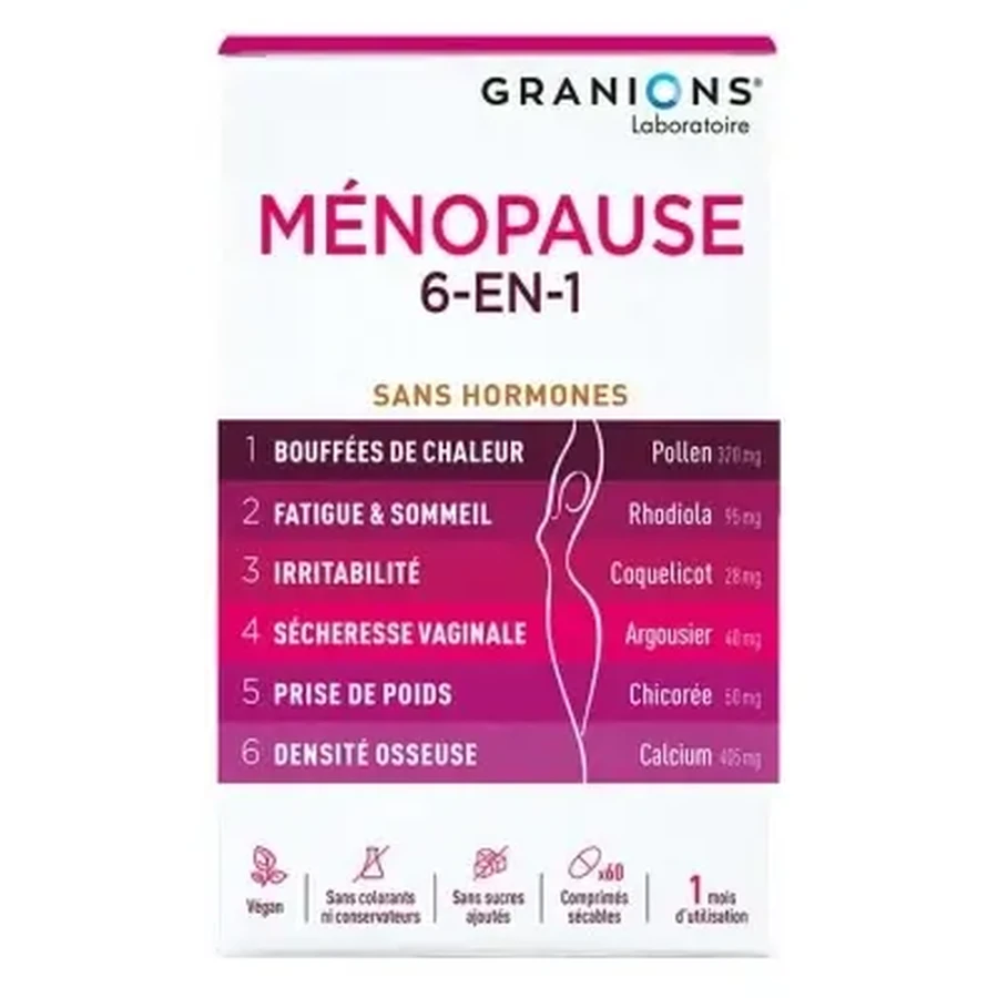 Granions «Менопауза 6 в 1», 60 таблеток: цены и характеристики