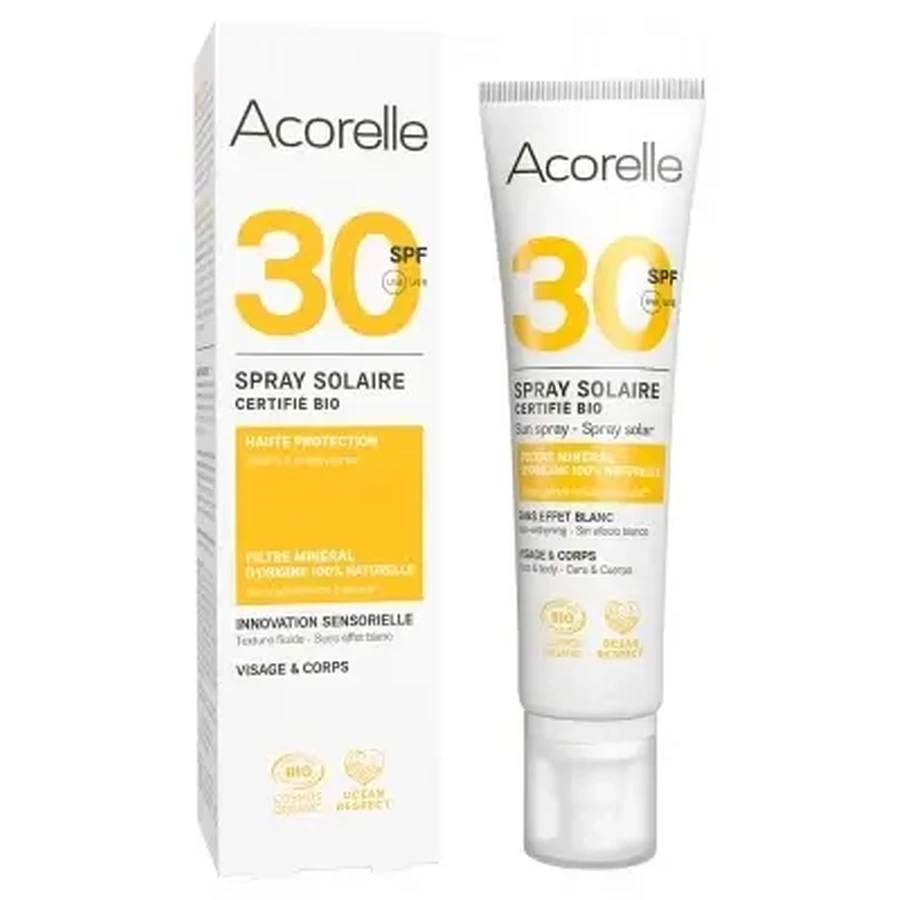 Acorelle Органический солнцезащитный крем-спрей SPF 30, 100 мл: цены и характеристики