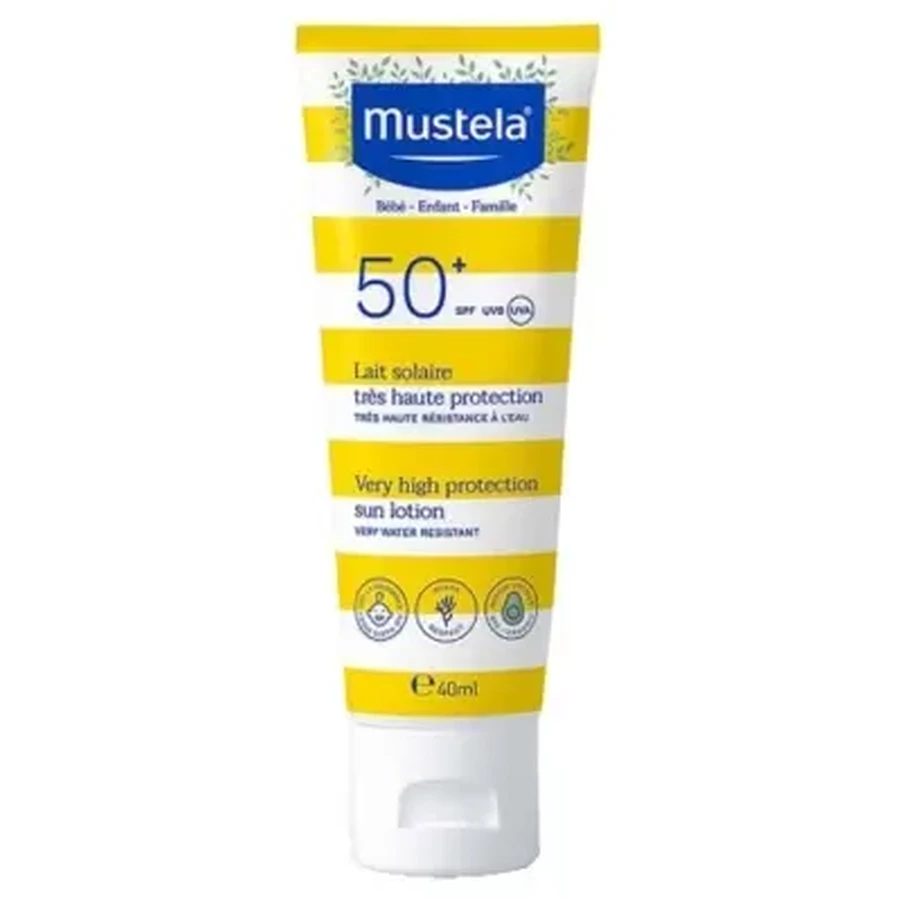 Mustela Солнцезащитный крем с очень высоким уровнем защиты для новорожденных, детей и всей семьи SPF 50+ 40 мл: цены и характеристики