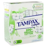 Tampax Compak Cotton Protection Super — 100 % органический хлопок, 14 тампонов