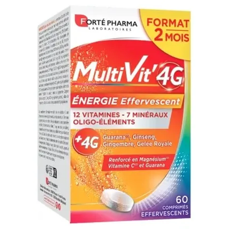 Forté Pharma MultiVit'4G Energy, 60 шипучих таблеток: ціни та характеристики