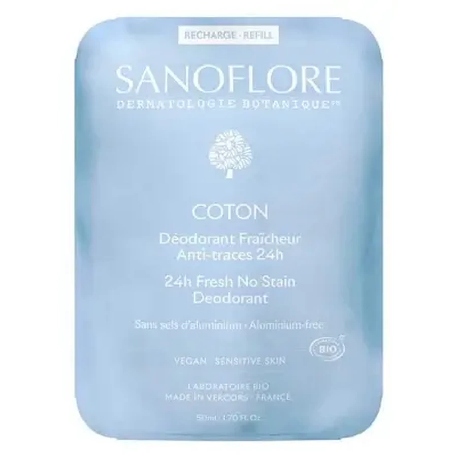 Sanoflore Бавовняний дезодорант «Свіжість 24 години» — біо-заправка, 50 мл: ціни та характеристики