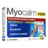3C Pharma Myocalm Fort від м’язового болю, 15 таблеток з лінією поділу