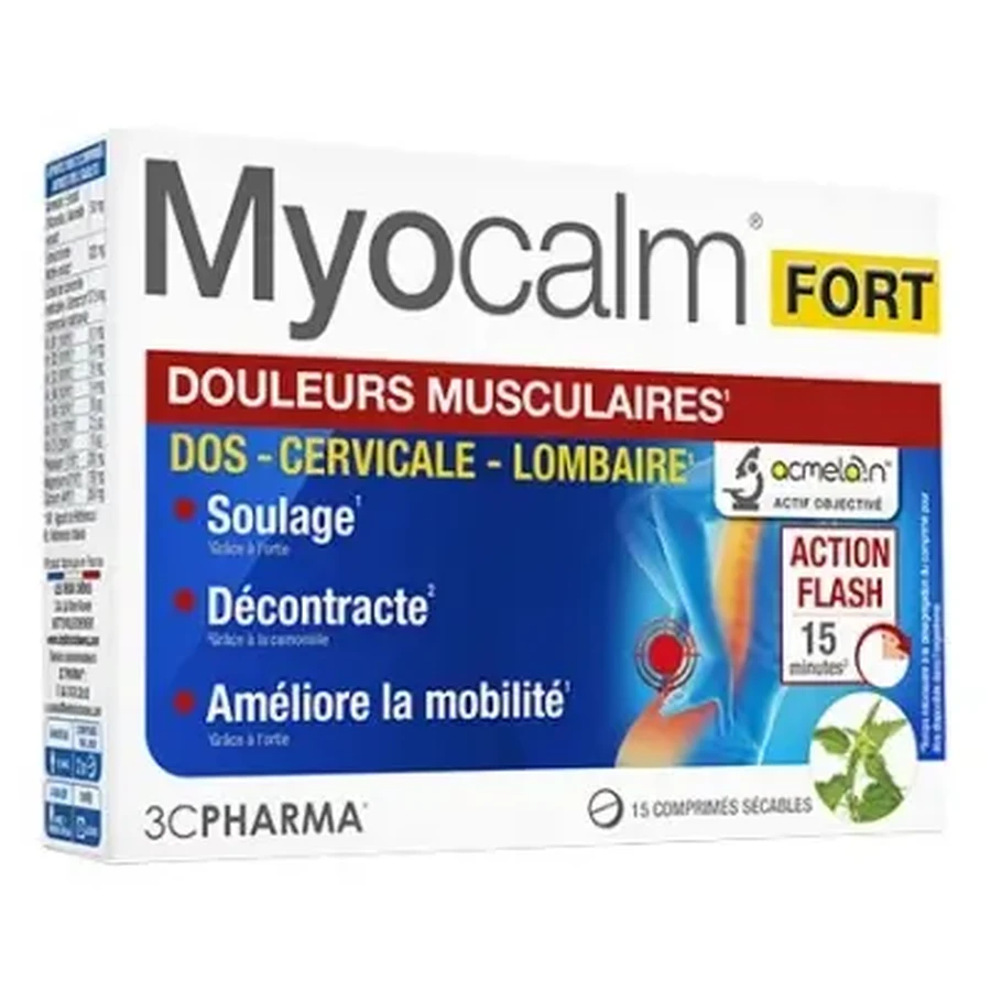 3C Pharma Myocalm Fort от мышечной боли, 15 таблеток с линией раздела: цены и характеристики