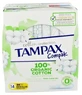 Tampax Compak Cotton Regular, 100 % органический хлопок, 14 тампонов