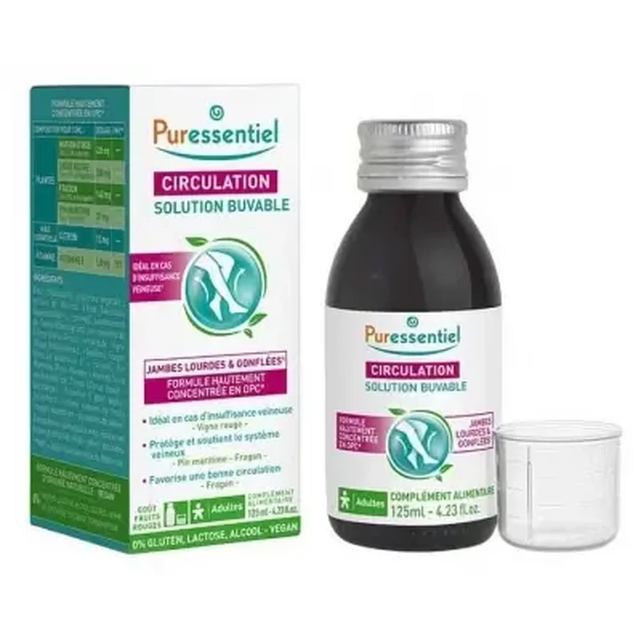 Puressentiel Circulation — розчин для вживання при важкості та набряках ніг, 125 мл: ціни та характеристики