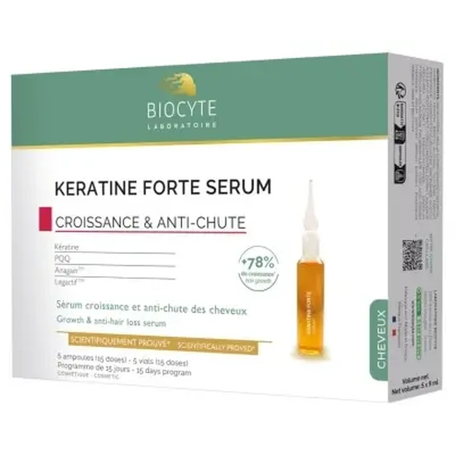 Укрепляющая сыворотка с кератином против выпадения волос Biocyte, 5 ампул: цены и характеристики