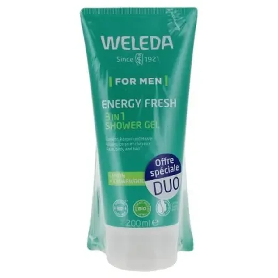 Душовий гель 3 в 1 Weleda Men's Energy Fresh, упаковка з 2 штук (по 200 мл кожна): ціни та характеристики
