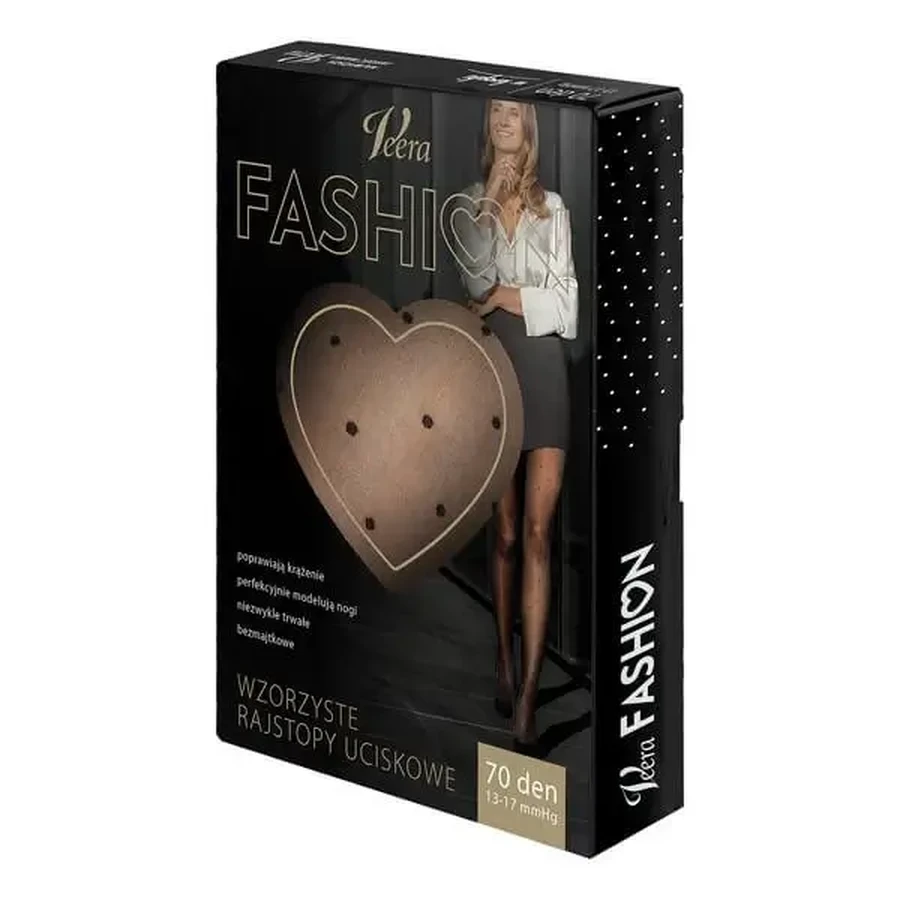 Veera Fashion, колготки с рисунком, 70 DEN, чёрные в горошек, размер M: цены и характеристики