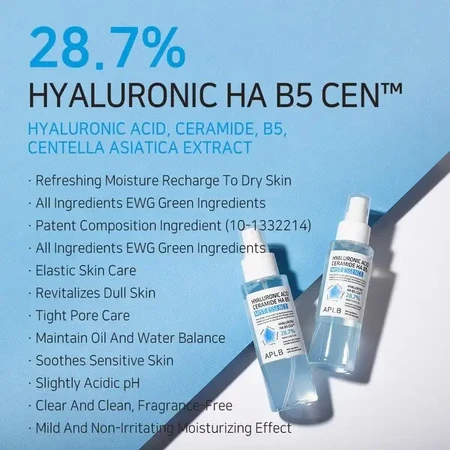 APLB Hyaluronic Acid Ceramide HA B5 Mist Essence, спрей-эссенция для лица с гиалуроновой кислотой и церамидами, 105 мл: цены и характеристики