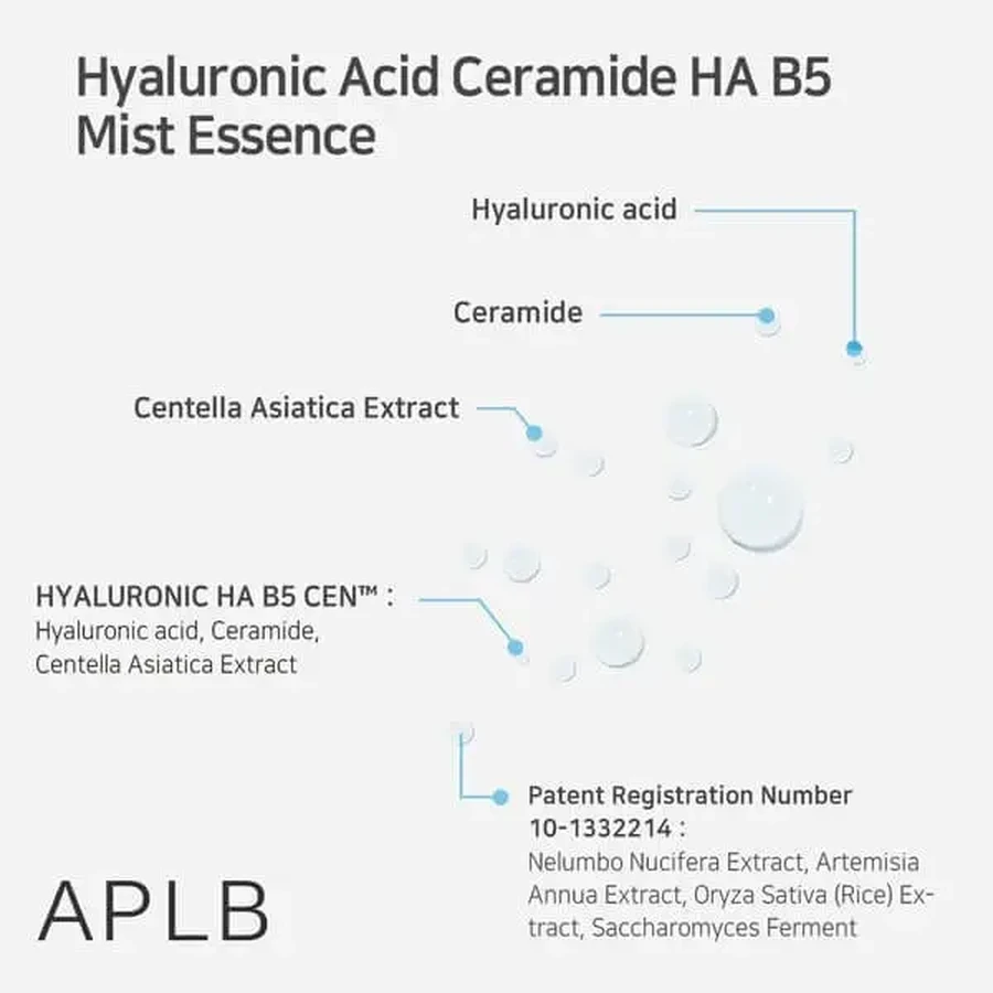 APLB Hyaluronic Acid Ceramide HA B5 Mist Essence, спрей-эссенция для лица с гиалуроновой кислотой и церамидами, 105 мл: цены и характеристики
