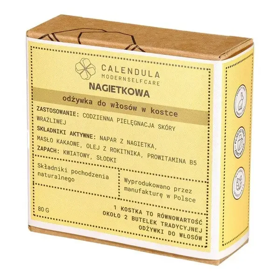Calendula Modern Self Care, кондиціонер для волосся у вигляді бруска, з календулою, 60 г: ціни та характеристики