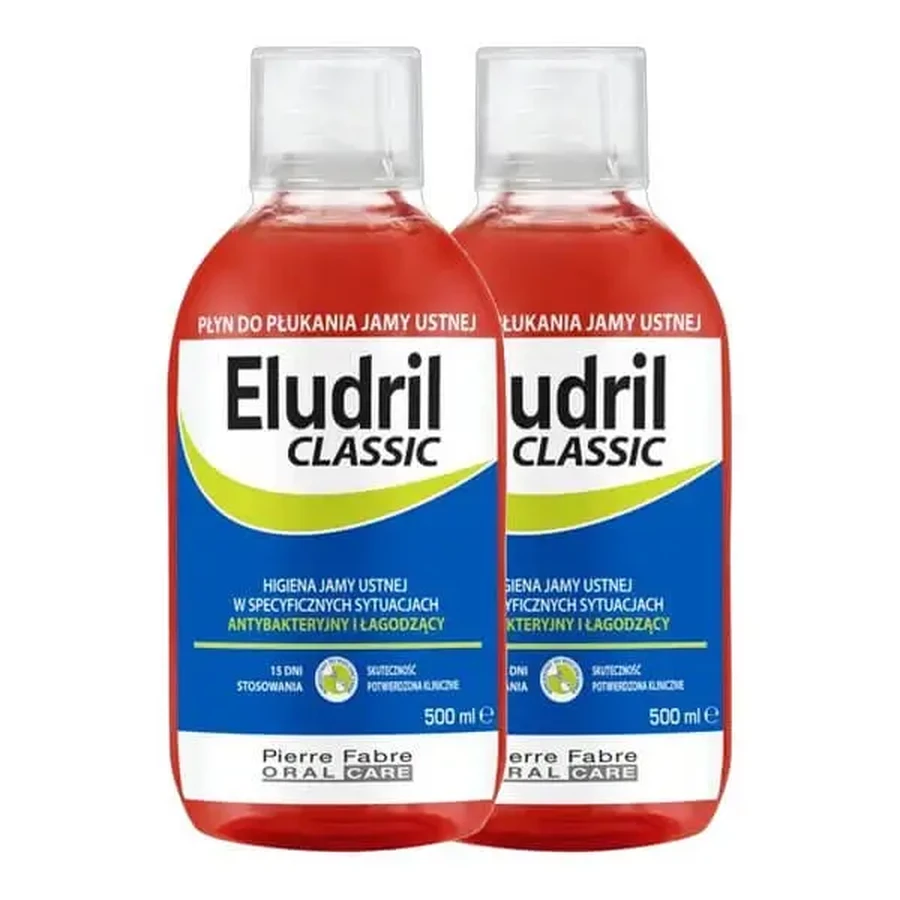 Набор 2 × 500 мл, Eludril Classic, жидкость для полоскания рта: цены и характеристики